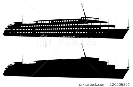 Cruise ship vector silhouette Cruise ship vector silhouette 126606895