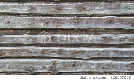 Old Gray Wooden House Wall Texture 126607098