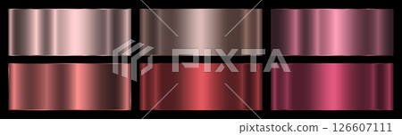 A set of terracotta metallic gradients on a white background. 126607111