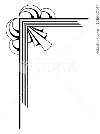 Corner in art nouveau style. Decorative geometric element. Corner in art nouveau style. Decorative geometric element. 126607144