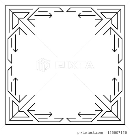 Line geometric frame. Modern decorative linear background. 126607156