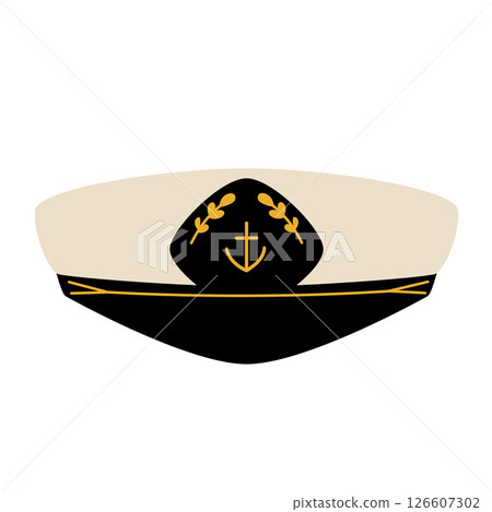 Navy Captain's Hat, with anchor and bay leaves emblem, gold plating 126607302