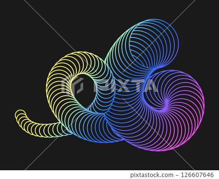 The spiral. Curved lines create a spiral weave. A design element for the embodiment of creative ideas The spiral. Curved lines create a spiral weave. A design element for the embodiment of creative ideas 126607646