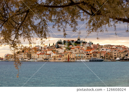 Primosten, picturesque village in Central Dalmatia region, on Adriatic coast of Mediterranean Sea, Sibenik-Knin county, Croatia, Europe Primosten, picturesque village in Central Dalmatia region, on Adriatic coast of Mediterranean Sea, Sibenik-Knin county, Croatia, Europe 126608024