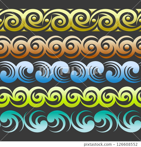Curl seamless pattern set Curl seamless pattern set 126608552