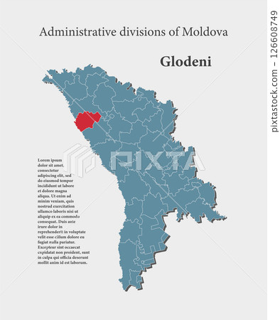 Vector map of Moldova - Glodeni District 126608749