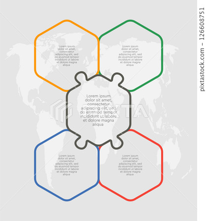 Puzzle diagram infographic process on 5 parts 126608751
