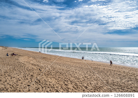 Beach view of Parque Natural da Ria Formosa near Faro, Portugal 126608891