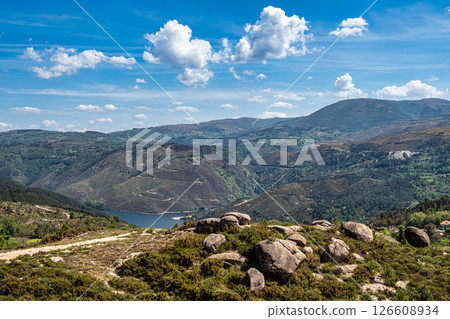 View from Fafiao viewpoint located on the top of parish of Cabril in Montalegre, Portugal 126608934