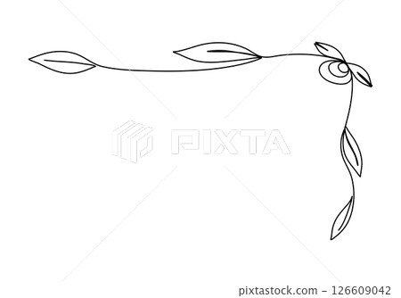 Floral corner frame, one line drawing animation. Video clip with alpha channel. Floral corner frame, one line drawing animation. Video clip with alpha channel. 126609042