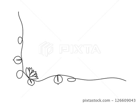 Floral corner frame, one line drawing animation. Video clip with alpha channel. Floral corner frame, one line drawing animation. Video clip with alpha channel. 126609043