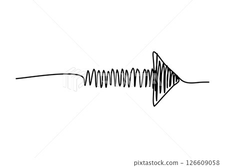 Arrow, one line drawing vector illustration. 126609058