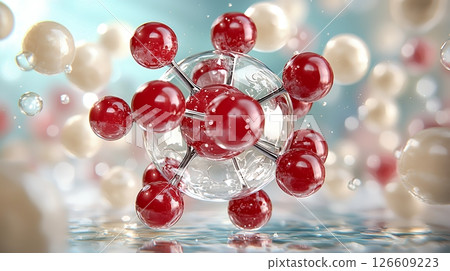 Abstract Red and White Molecular Structure in Water 126609223