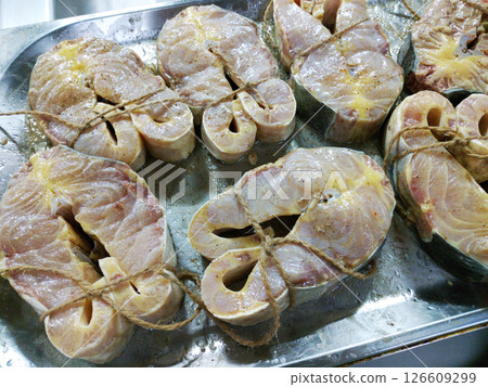 sturgeon steaks. tasty, healthy, elite fish 126609299