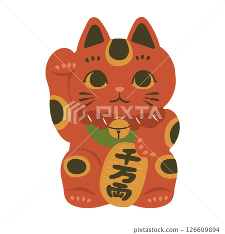 Red maneki-neko illustration Red maneki-neko illustration 126609894