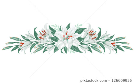 Floral Decoration With White Lily Flowers 126609936