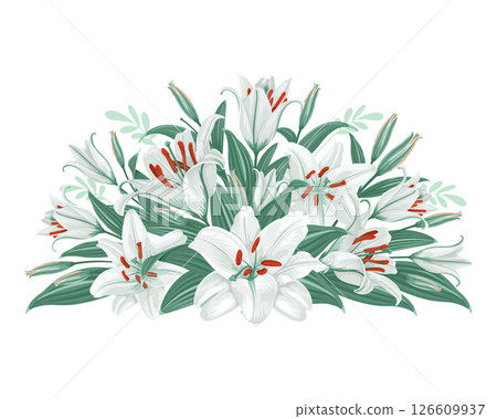 Floral Decoration With White Lily Flowers 126609937