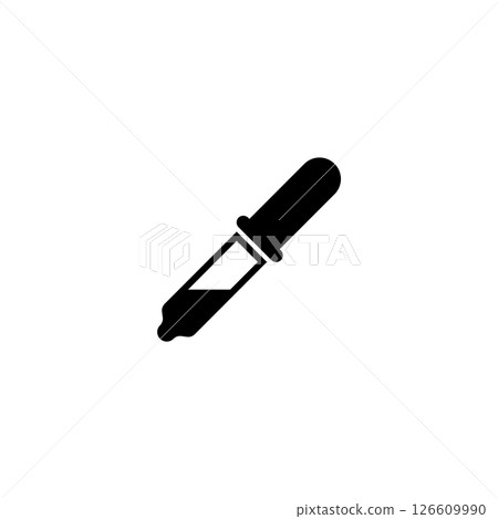 Black silhouette of a dropper for science and medicine concepts. 126609990
