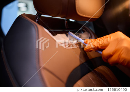 Demonstration of an Expert Car Interior Cleaning Process in Action with Every Detail Considered Demonstration of an Expert Car Interior Cleaning Process in Action with Every Detail Considered 126610490