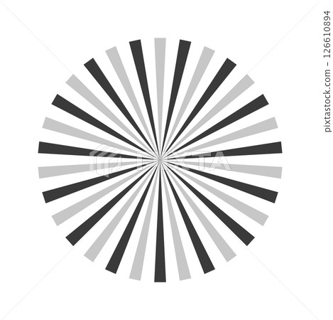 Retro black white sun rays bg. Pop art comic cartoon element. 126610894