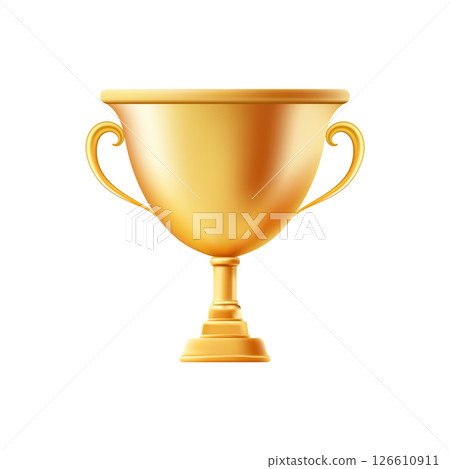 3D Gold Award Cup. Winner trophy. Award ceremony 3D Gold Award Cup. Winner trophy. Award ceremony 126610911
