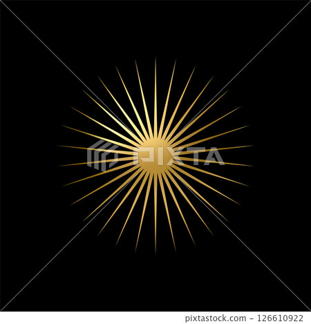 Gold Star icon. Holiday stars art. Art Deco modern design. 126610922