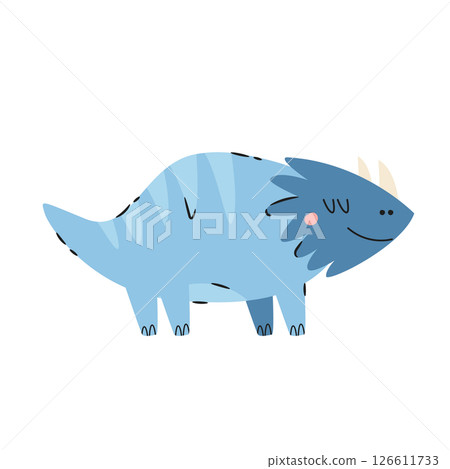 Illustration of adorable cartoon triceratops dinosaur isolated on white background Illustration of adorable cartoon triceratops dinosaur isolated on white background 126611733