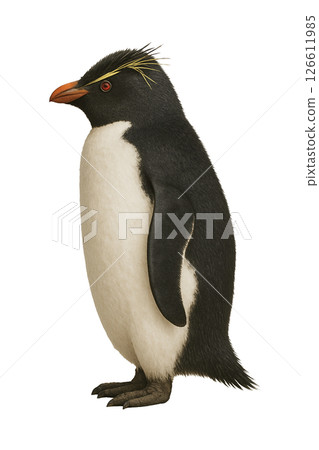 Rockhopper penguin full body side view 126611985