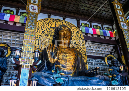 Interior view of the Great Buddha Hall, Katsuyama City, Fukui Prefecture 126612105