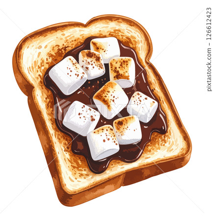 Watercolor illustration of marshmallow toast AI generation Watercolor illustration of marshmallow toast AI generation 126612423