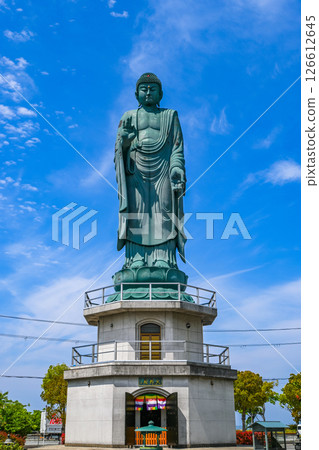 Blue sky and Nagahama Biwako Buddha, Nagahama City, Shiga Prefecture 126612645