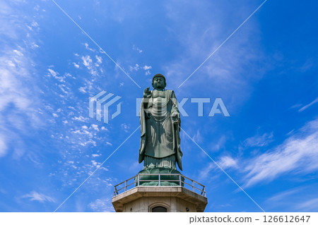 Blue sky and Nagahama Biwako Buddha, Nagahama City, Shiga Prefecture 126612647