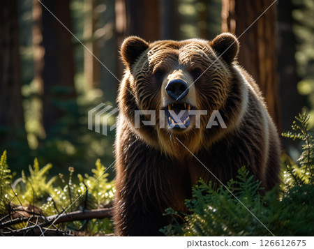加拿大森林裡的灰熊 126612675