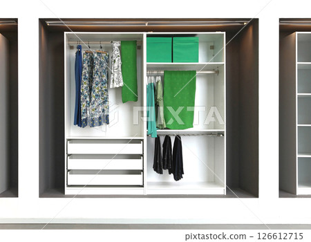 Green clothes wardrobe 126612715