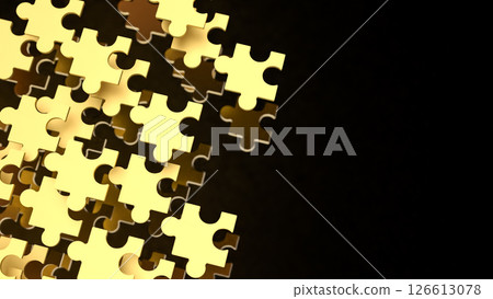 The jigsaw puzzle game for Business or  Teamwork concept 3d Rendering. 126613078