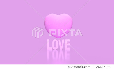 The Love wood text and Pink Heart for romance concept 3d Rendering. The Love wood text and Pink Heart for romance concept 3d Rendering. 126613080