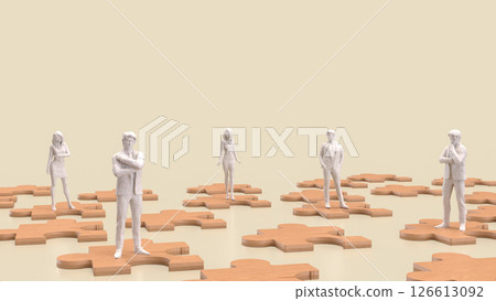 The jigsaw puzzle game for Business or Teamwork concept 3d Rendering. The jigsaw puzzle game for Business or Teamwork concept 3d Rendering. 126613092