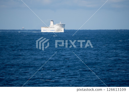 [Tokyo Kyushu Ferry Hamayu bound for Shinmoji Port and Soreiyu bound for Yokosuka Port meet and leave] 126613109