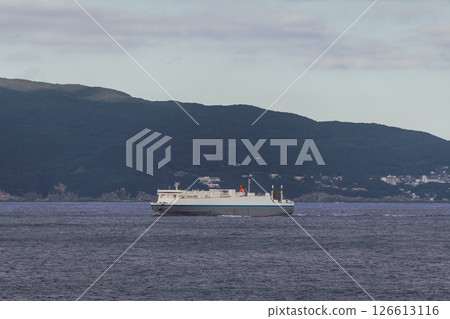 [東京九州渡輪從土佐清水外海駛往真由新門司，為滾裝船] 126613116