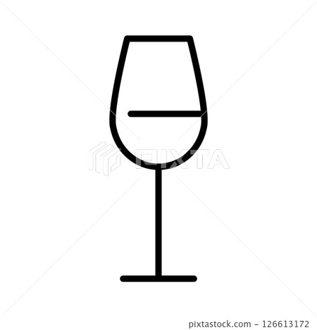 酒杯簡單線圖標 酒杯簡單線圖標 126613172