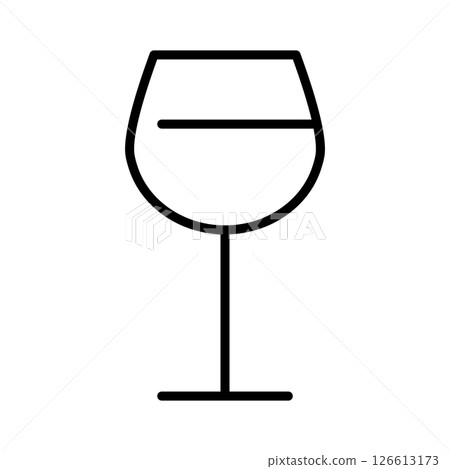 酒杯簡單線圖標 酒杯簡單線圖標 126613173