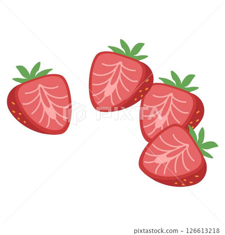 Fresh Strawberry Slices fruit illustration 126613218