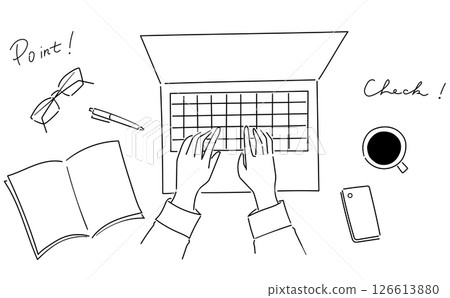 在電腦上學習和工作的圖像插圖 126613880