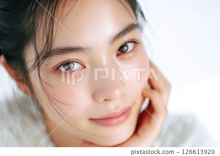 "AI-generated image" of an adult woman with beautiful skin 126613920