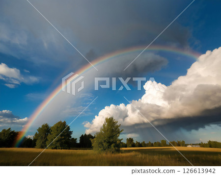 雨後彩虹的風景 126613942
