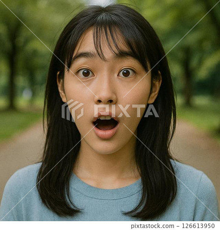 一位美麗的日本女孩在大自然中閃耀的驚喜肖像 一位美麗的日本女孩在大自然中閃耀的驚喜肖像 126613950