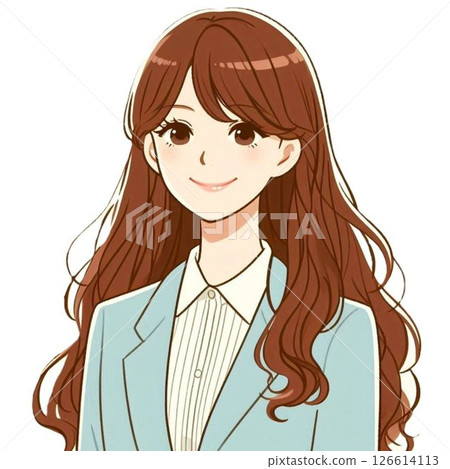 A woman facing the front with a smile A woman facing the front with a smile 126614113