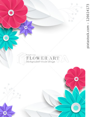 Flower paper craft style illustration (abstract) | Background material art series 126614173