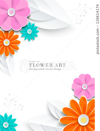Flower paper craft style illustration (abstract) | Background material art series Flower paper craft style illustration (abstract) | Background material art series 126614174