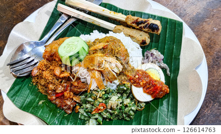 Delicious local food from Bali! Nasi Campur 126614763